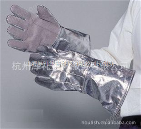 进口涂铝五指手套 辐射热的防护达到1200℃ 涂铝隔热防手套